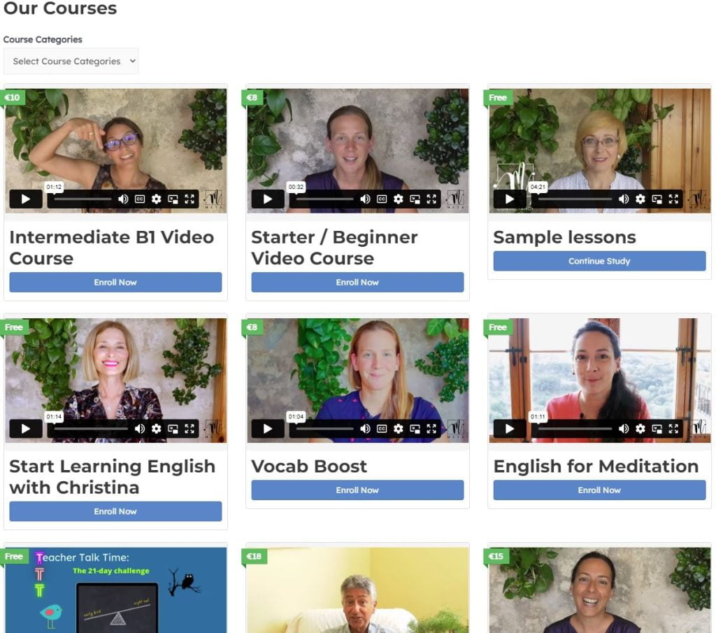 Online META courses list